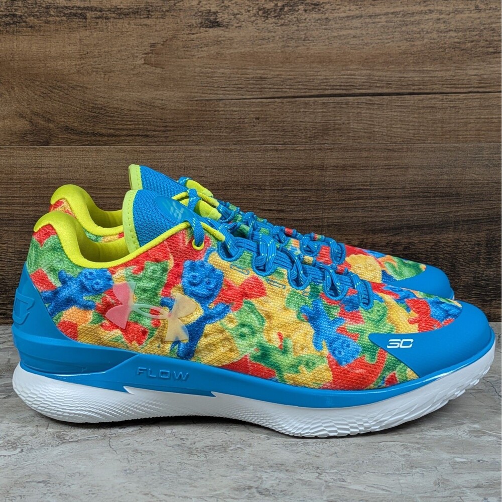 Men's 13 Under Armour UA Curry 1 Low Flotro x Sour Patch Kids Shoes 3025633-300